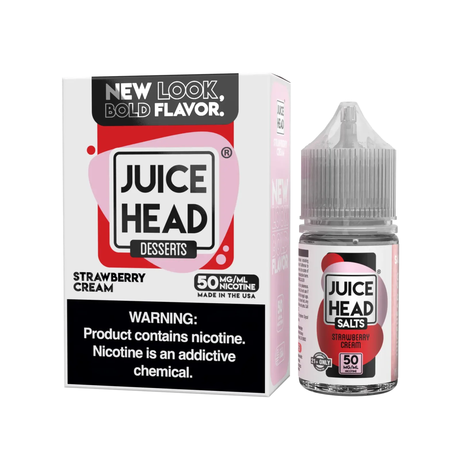 Juice Head Salts – Strawberry Cream – 30ML E-Liquid