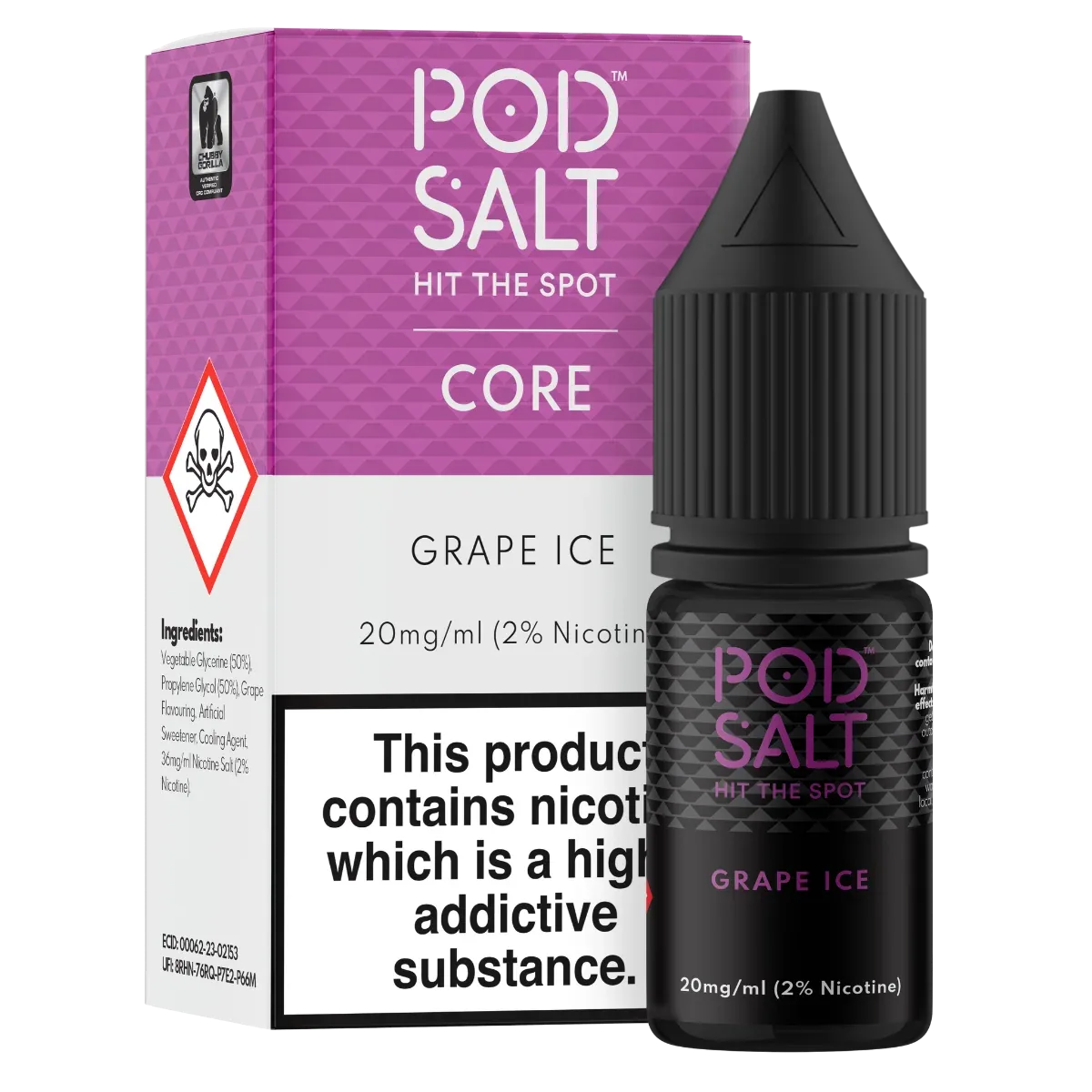 Pod Salt Core Grape Ice 10ml Nicotine Salt E-Liquid