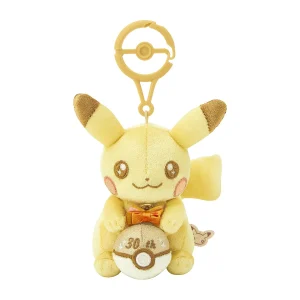 Pokemon Center Pika Pika Shiny! Pikachu 30th Anniversary Plush Mascot Keychain