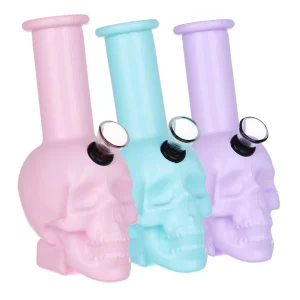 SeshGear Pastel Skull Glass Bong- 6in