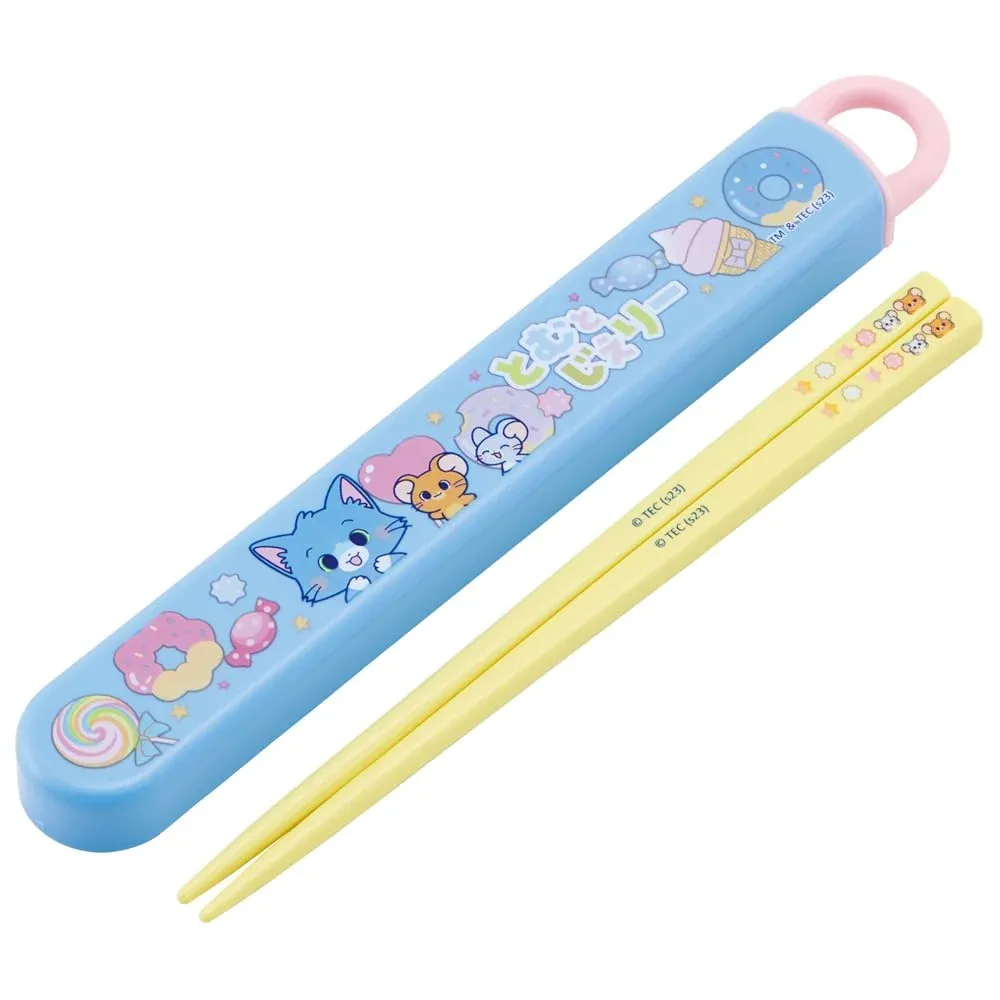 Skater Kids Chopsticks Set with Case 16.5cm Antibacterial Tom and Jerry Theme