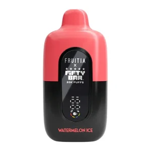 Watermelon Ice FRUITIA X Fifty Bar 20K - Vapeoutletus Online Vape Store
