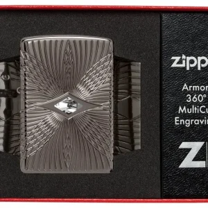 Zippo Lighter - Symmetrical Multicut with Crystal