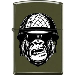 Zippo Lighter - You Want A Piece Of Me? Green Matte